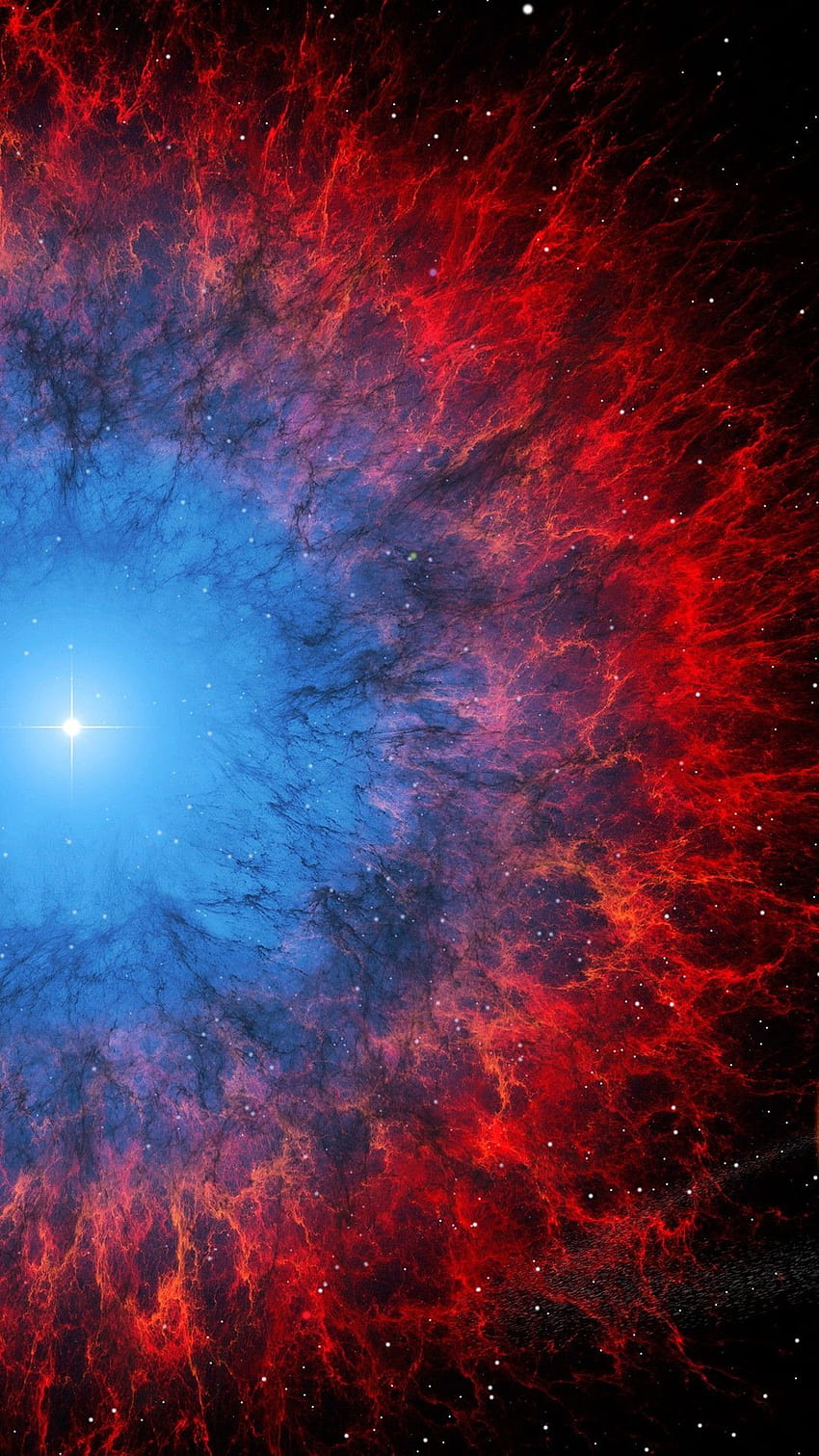 하늘, 성운, 빨강, 천체, 파랑, 2020년 우주 공간, 빨간색과 파란색 은하 HD 전화 배경 화면