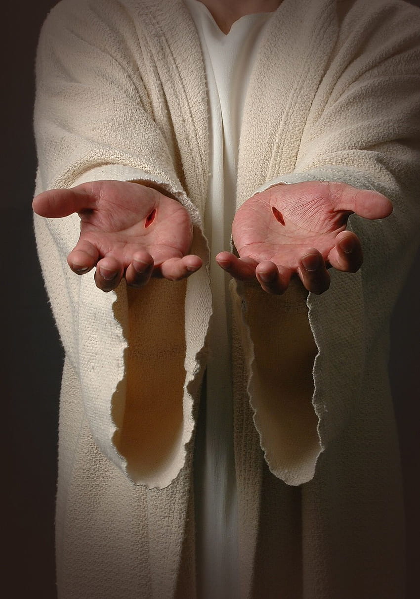 Ръцете с белези от ноктите на Исус., ръката на Исус HD тапет за телефон