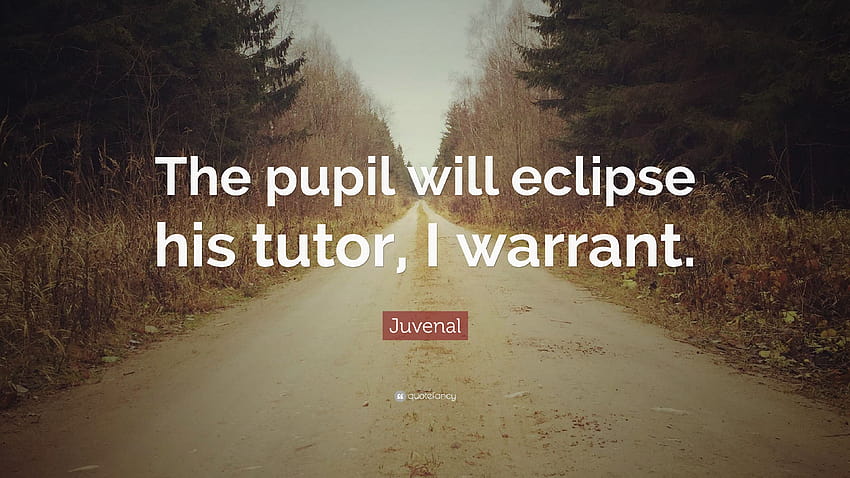 Juvenal Quote: “The pupil will eclipse his tutor, I warrant.” HD wallpaper
