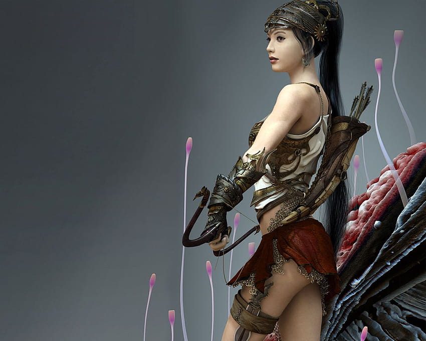 princess warriors, female bow and arrow HD wallpaper