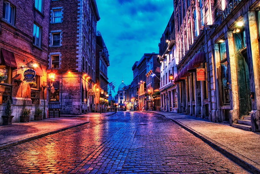 42 Montreal High Resolution 's, old street road background HD wallpaper