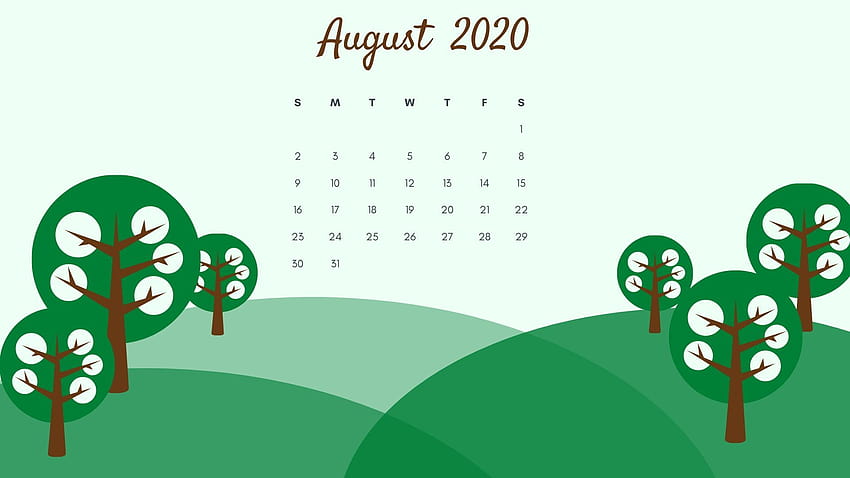 August 2020 Backgrounds Calendar, august 2020 calendar HD wallpaper