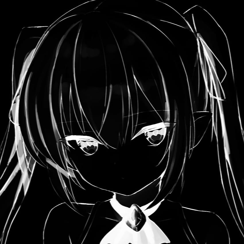 Avatar feminino triste preto e branco - Triste - Menina foto perfil