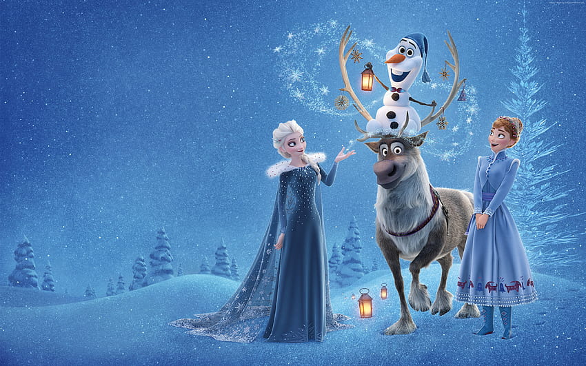 Grafik Disney Frozen Elsa, Anna, dan Olaf, membekukan 2 ratu salju elsa dan anna Wallpaper HD