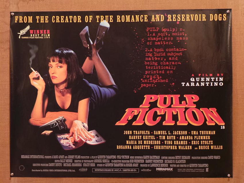 Plakat filmowy Pulp Fiction Vintage, plakat filmowy Pulp Fiction Tapeta HD