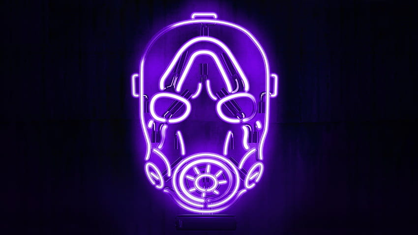 Borderlands Neon Mask, neonowa maska ​​hakera Tapeta HD