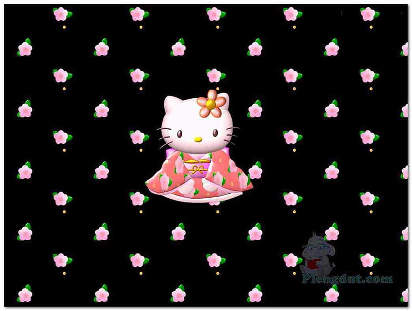 Backgrounds Hello Kitty Untuk Laptop dan Notebook, hello kitty hitam pink HD wallpaper