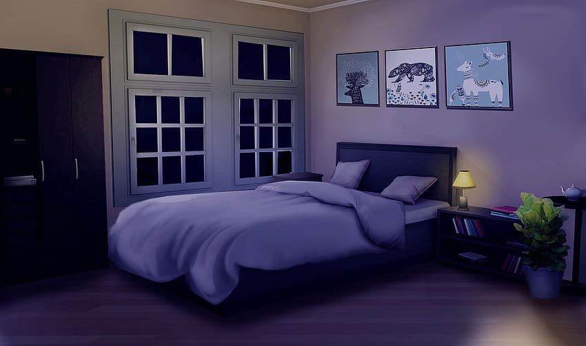 Pin de XxOutOfControlxX em Scenery em 2020, アニメ ベッドルーム ベッド 高画質の壁紙