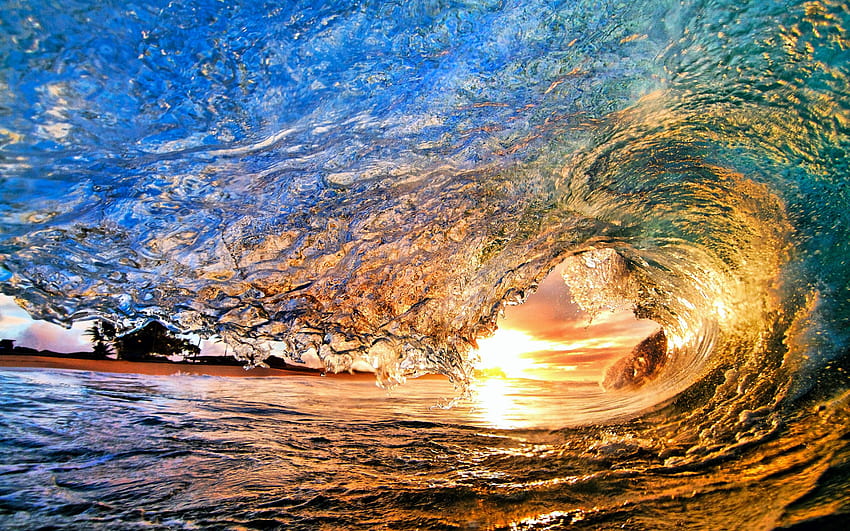 7 Ocean Waves, wunderschöne Strandwellen HD-Hintergrundbild