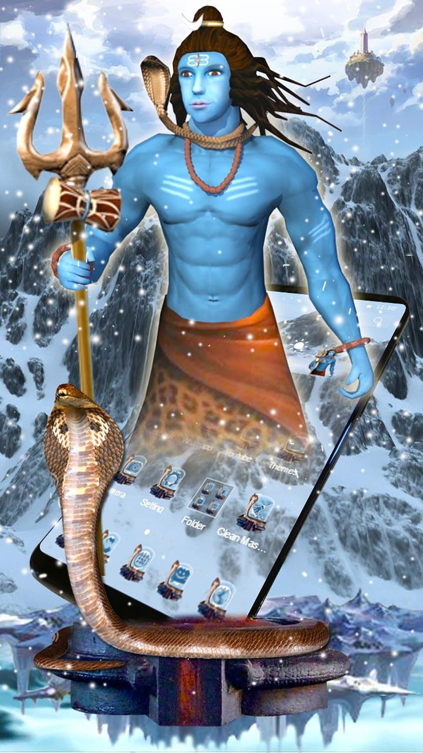 Lord Shiva 3D Launcher Theme for Android, 3d mobile screen shiva ...