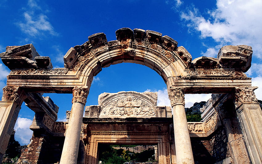 Hadrian Tapınağı, Efes, İzmir, Türkiye HD duvar kağıdı