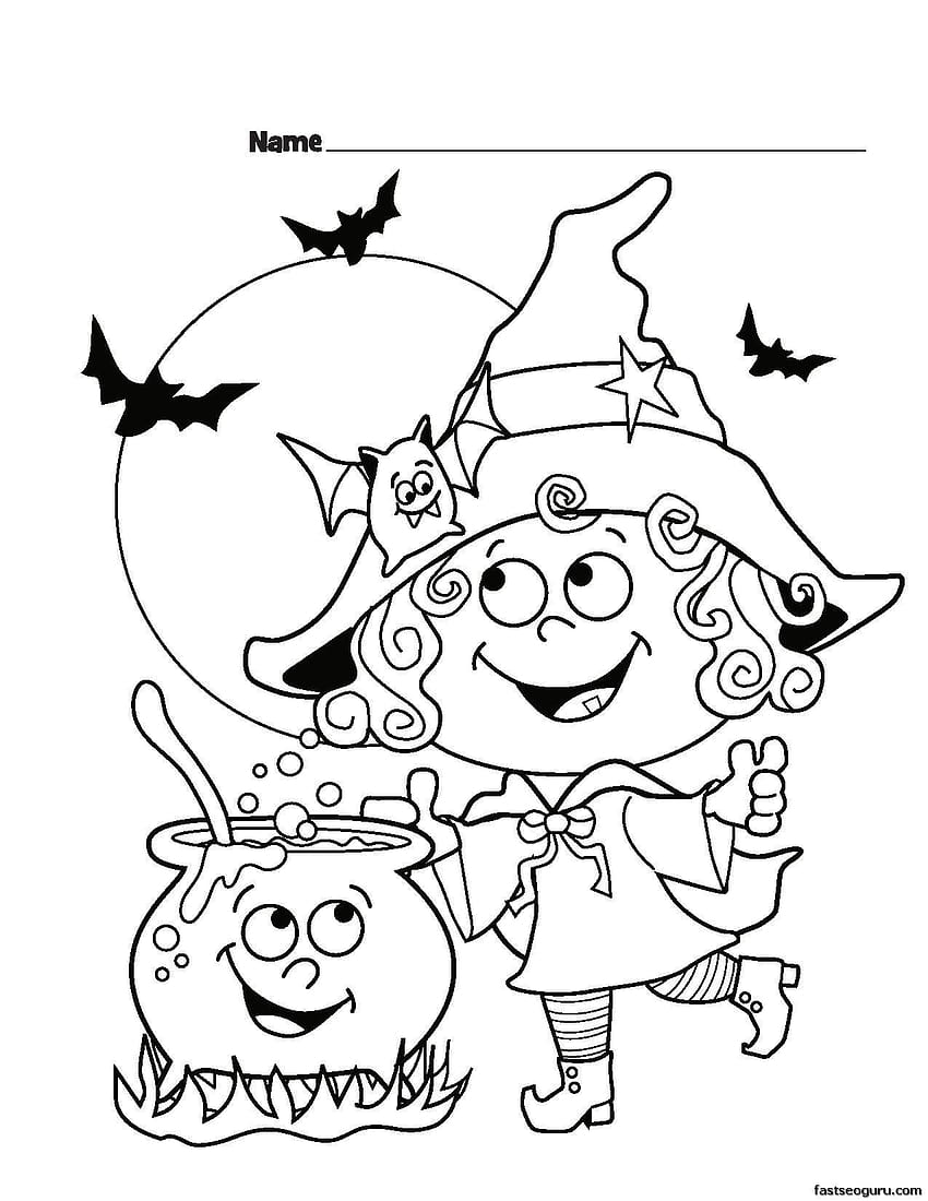 halloween coloring pages for preschoolers HD phone wallpaper