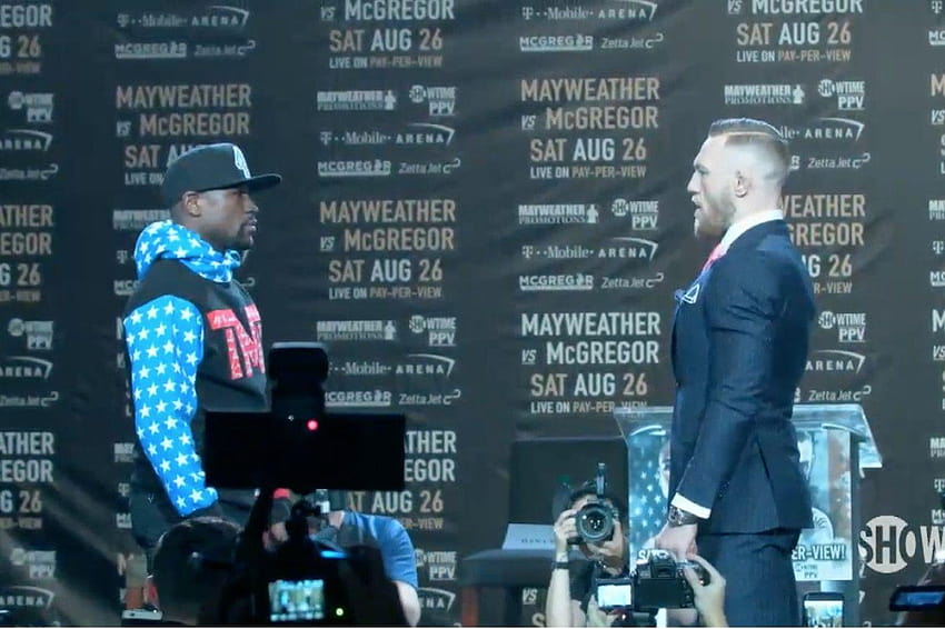 Floyd Mayweather vs Conor McGregor staredown video: Dancing, mayweather vs mcgregor fight HD wallpaper