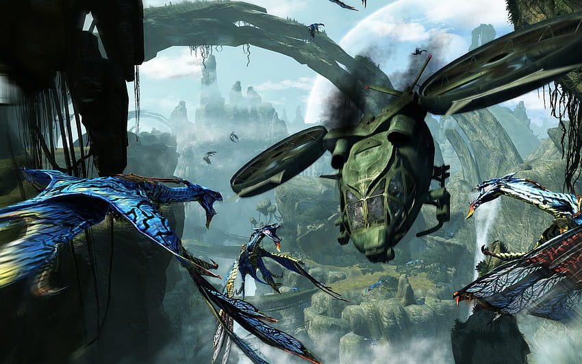 helicopter dragon avatar, 1680x1050, Pic from the movie Avatar, avatar helicopter HD wallpaper