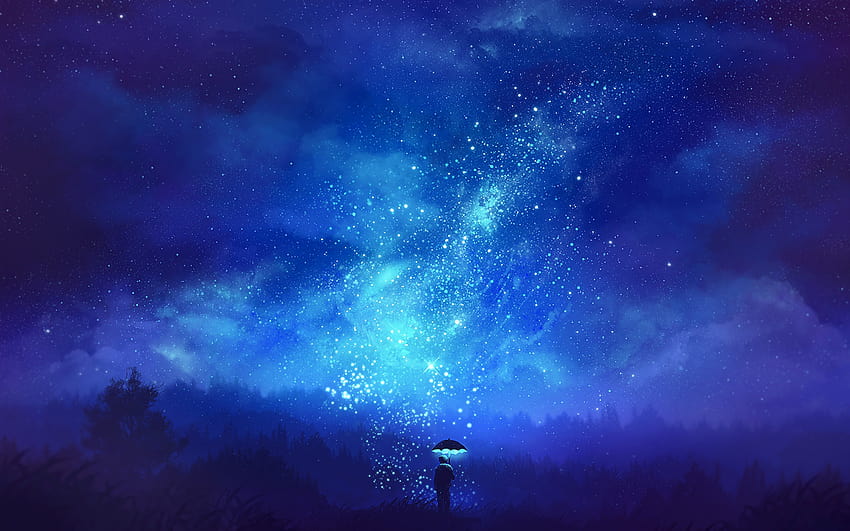 Anime night sky pc HD wallpapers | Pxfuel