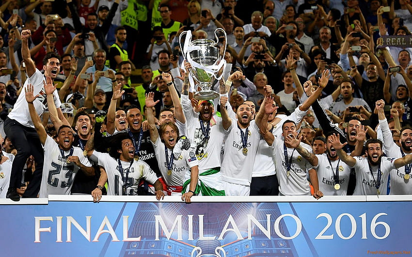 Zwycięzca Ligi Mistrzów UEFA 2016 Real Madryt, zwycięzcy ligi mistrzów Tapeta HD