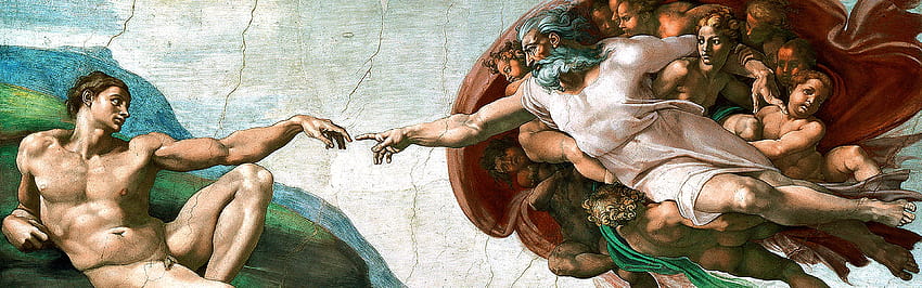 Michelangelo The Creation of Adam Sistine Chapel [3840x1200] for your , Mobile & Tablet, creation of man HD 월페이퍼