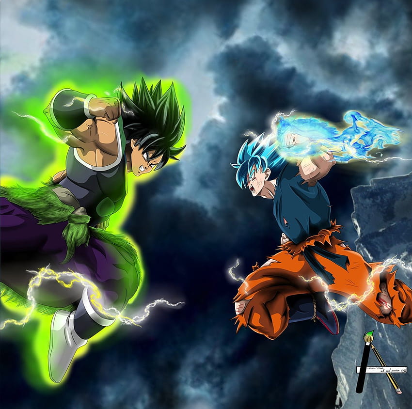 Broly Vs. Goku Super Saiyan Blue, Dragon Ball Super, broly super saiyan ...