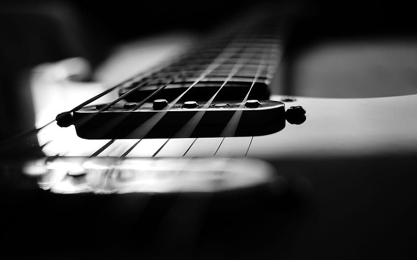 Black And White Guitar Group, guitarras pretas papel de parede HD