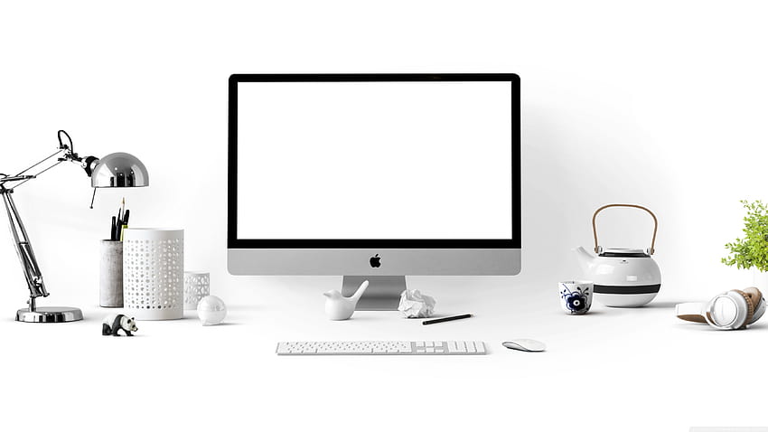 White Office Desk, work table HD wallpaper