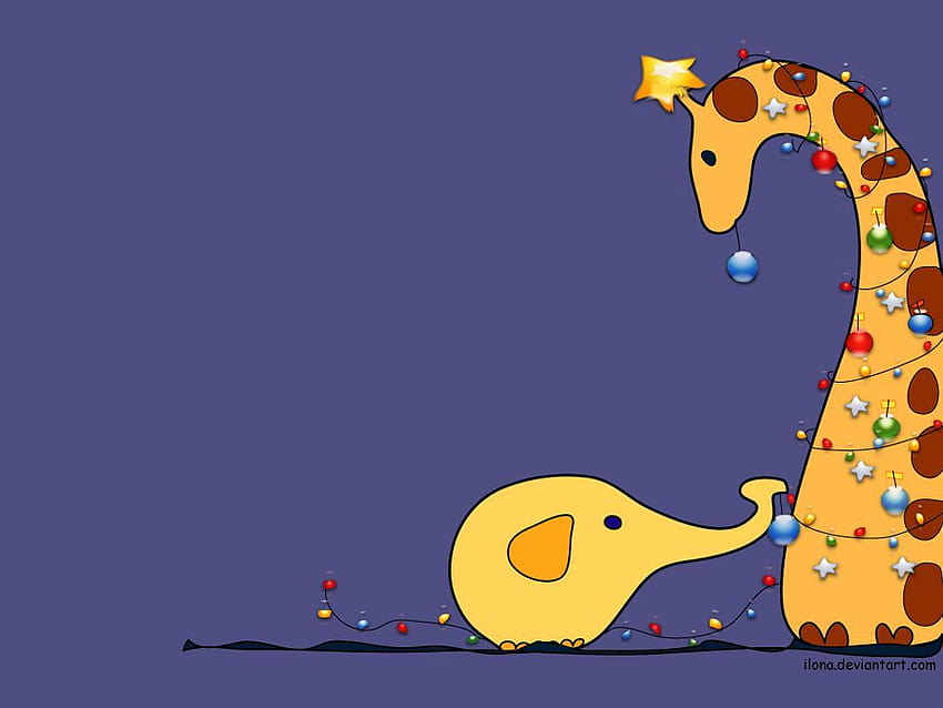 26 Christmas, fat giraffe HD wallpaper