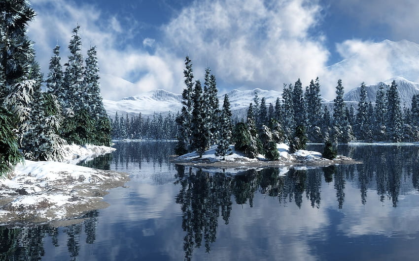 Fond d'écran : paysage hiver HD тапет