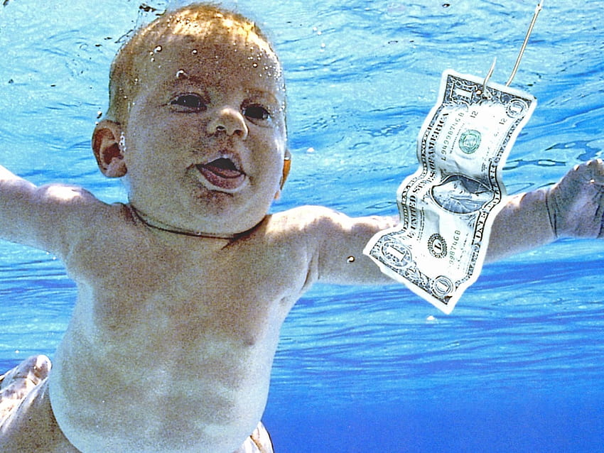 Baby on Nevermind cover съди Nirvana за сексуална експлоатация на деца, албум на Nirvana HD тапет