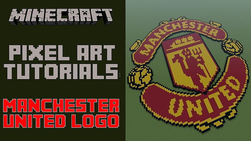 Minecraft Pixel Art Tutorial: Manchester United Logo HD wallpaper
