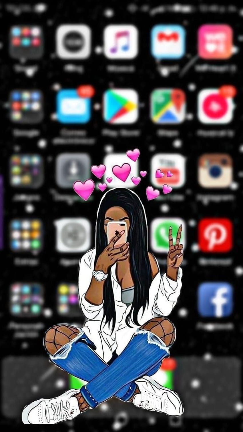 Cartoon Black Girl Magic, black cute girls HD phone wallpaper