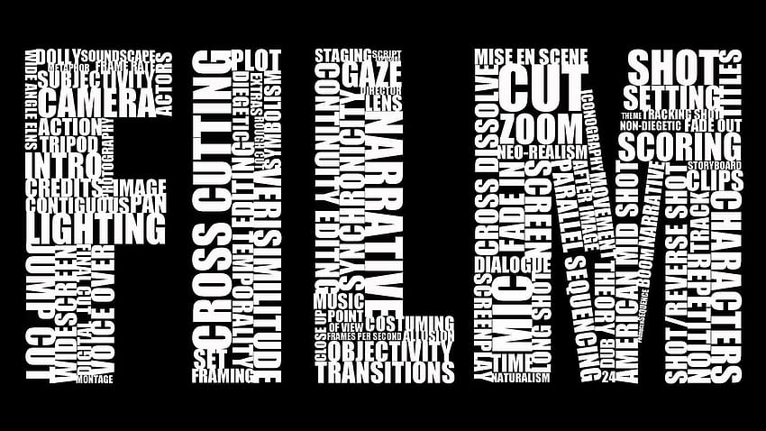 Czarno-białe filmy typografia film kręcenie filmów Tapeta HD