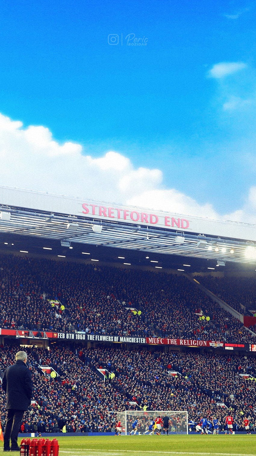 Estadio del Manchester United, hinchas del Manchester United fondo de pantalla del teléfono