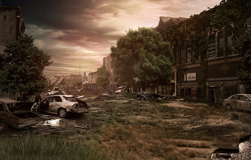Stadt, Fantasie, Ruinen, Zerstört, Apokalypse, zerstörte Stadt HD-Hintergrundbild