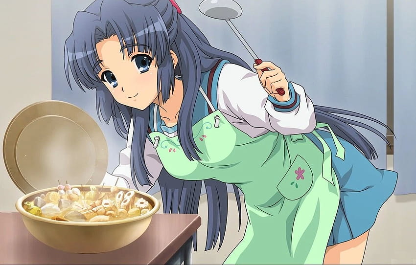 anime, arte, cocina, niña, ryoko asakura, sección прочее, arte de anime de cocina fondo de pantalla