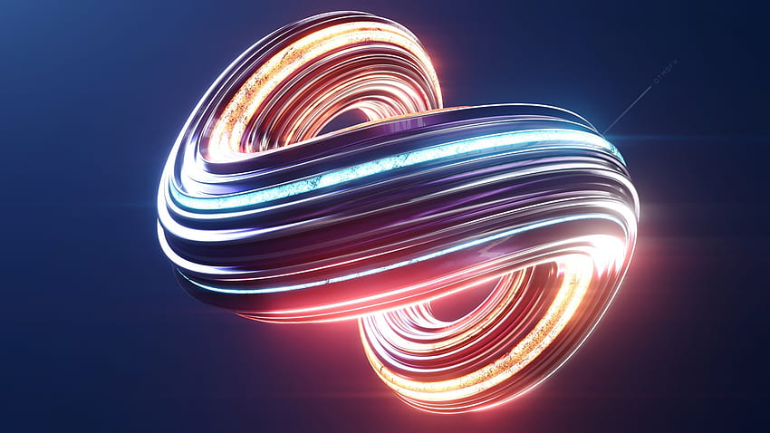 Swirls , Render, CGI, 3D, Colorful, Glowing, Abstract HD wallpaper