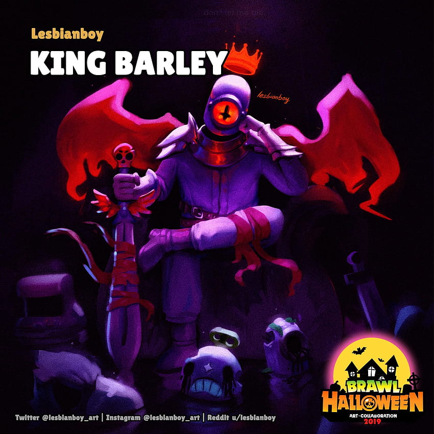 BRAWL HALLOWEEN] King Barley autorstwa u/lesbianboy, halloweenowe gwiazdy bijatyki Tapeta na telefon HD