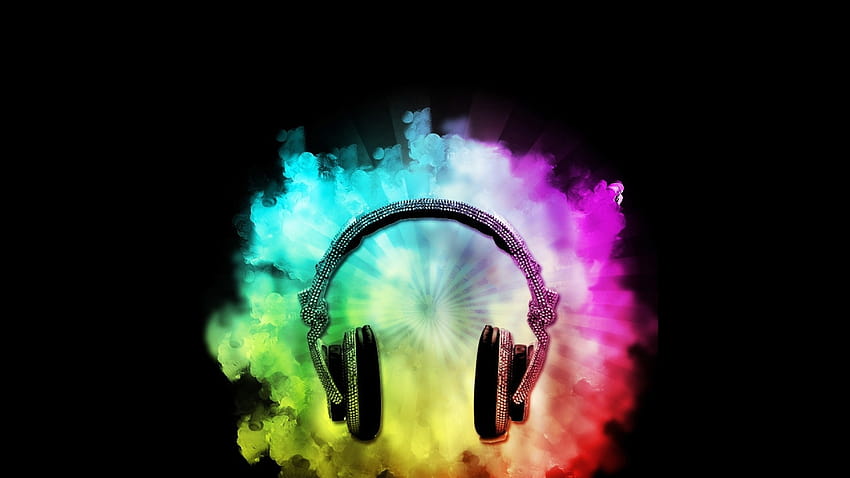 2560x1440 Headphones Music, rainbows YouTube Channel Cover, youtube music HD wallpaper