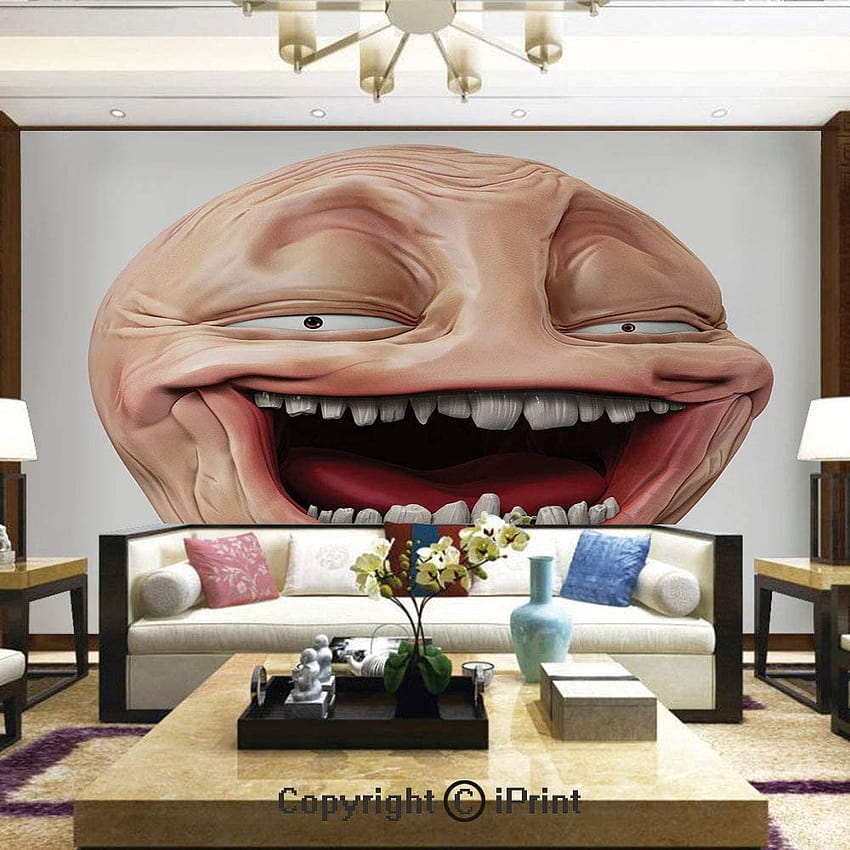 Nature Poster Art Decor Mural de parede para sala de estar,Poker Face Guy Meme Rindo Mock Person Smug Stupid Odd Post Forum Graphic,Decoração de casa, anfitrião da sala de sorriso Papel de parede de celular HD
