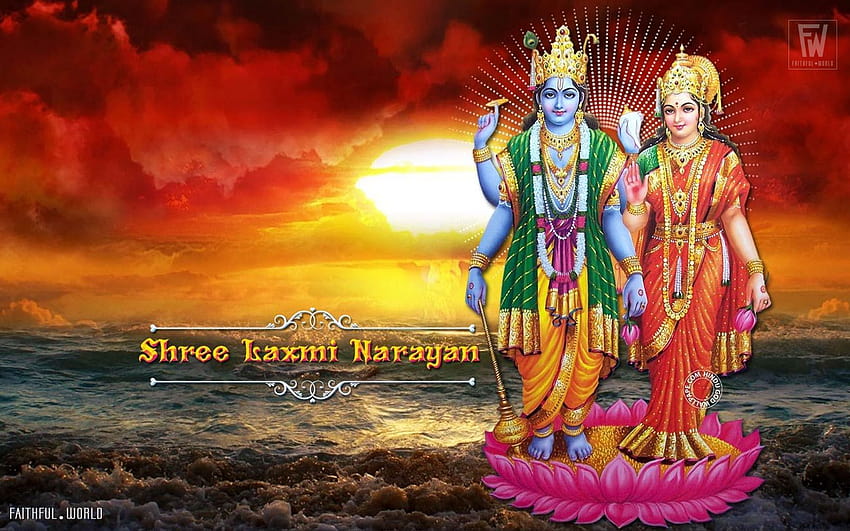 Lord Vishnu, vishnu laxmi HD duvar kağıdı