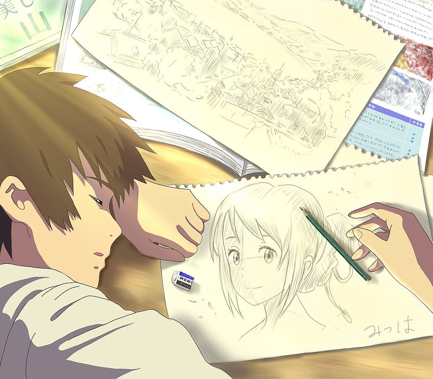 Male anime character sleeping on brown table, sleeping anime HD wallpaper
