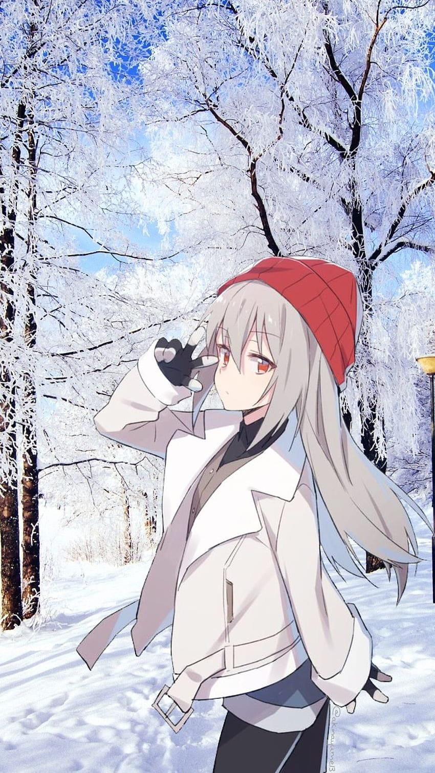 720x1560 Resolution Anime Girl in Winter 720x1560 Resolution Wallpaper -  Wallpapers Den