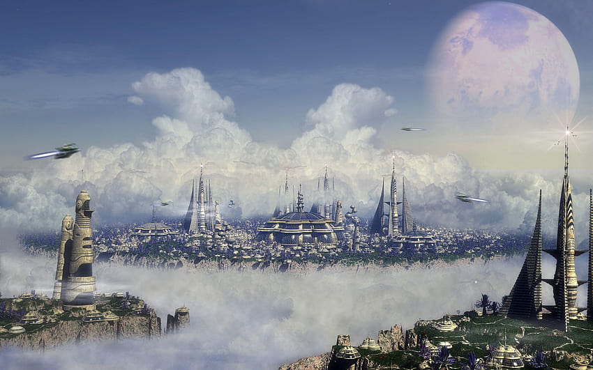 3D Futuristic City, fantasy future HD wallpaper