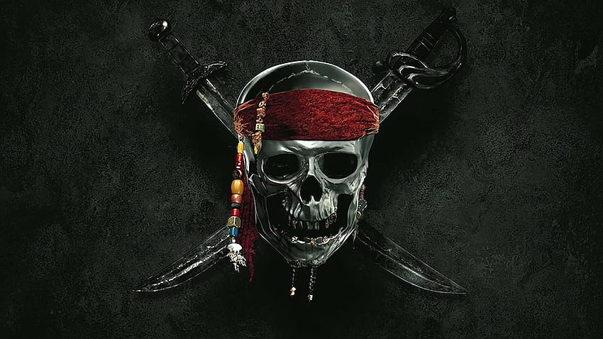 Tengkorak Jack Sparrow, bajak laut dari logo Karibia Wallpaper HD