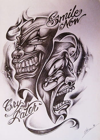Tattoo uploaded by Estevan Villanueva  Tattoo idea 2 laugh now cry later   Tattoodo