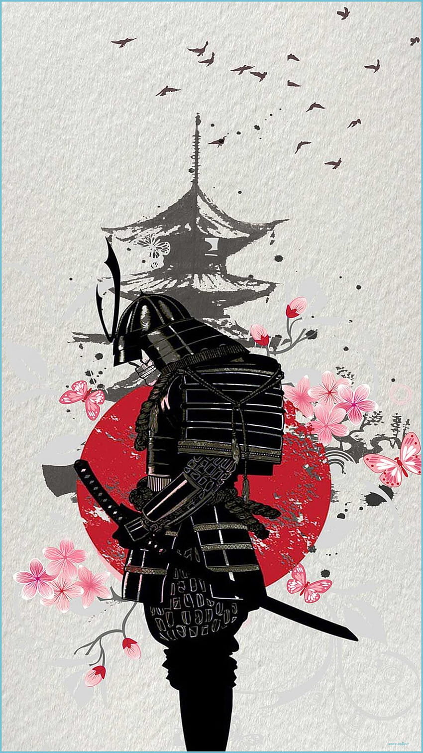 Samuraj i Kruk, epicki samuraj z wroną Tapeta na telefon HD