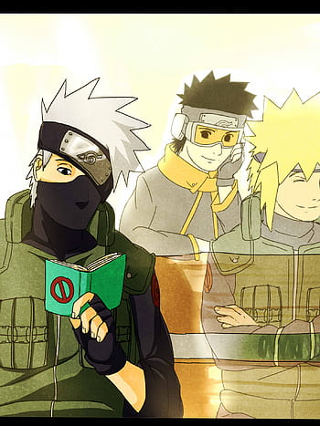 hatake kakashi, namikaze minato, uchiha obito, and nohara rin (naruto and 1  more) drawn by mtmting