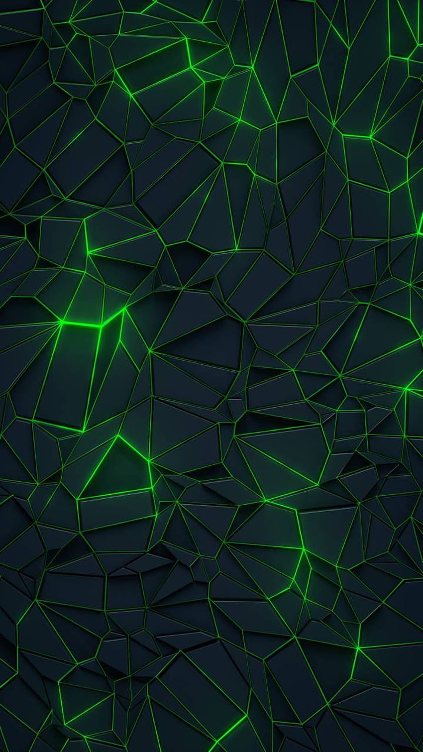 Neon line green by Georgking, iphone green and black HD phone wallpaper