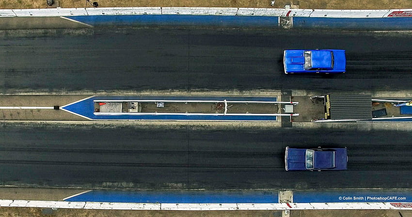 Shooting Drag racing from the air with a drone, drag racing inside view HD wallpaper