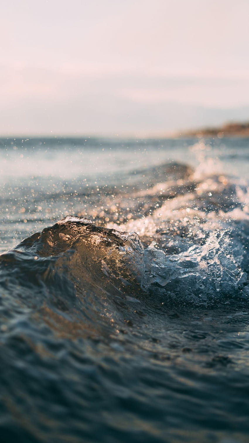 Primer plano, olas del mar, cuerpo de agua, 1080x1920, océano estético fondo de pantalla del teléfono