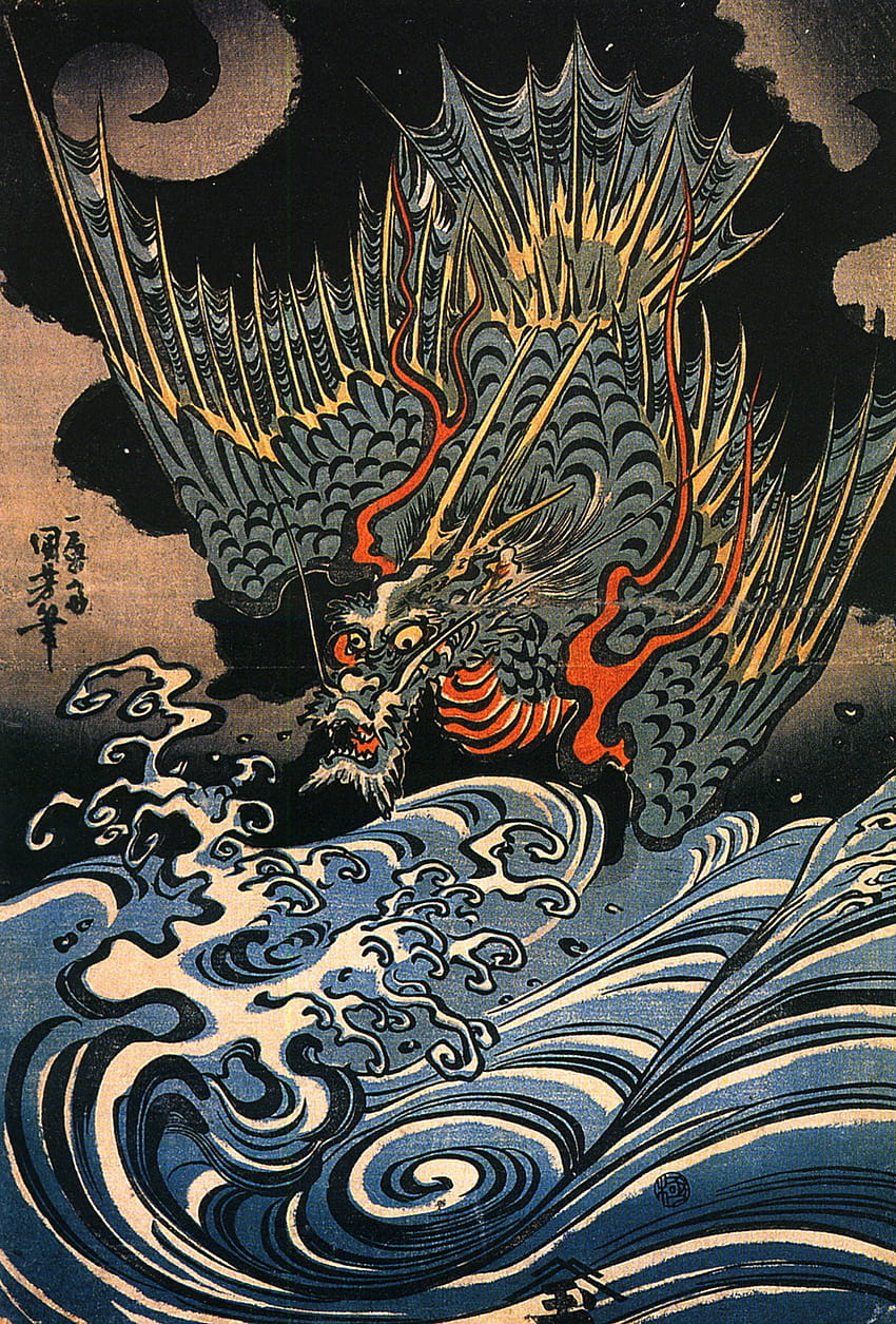 Japanese dragon, yamata no orochi HD phone wallpaper