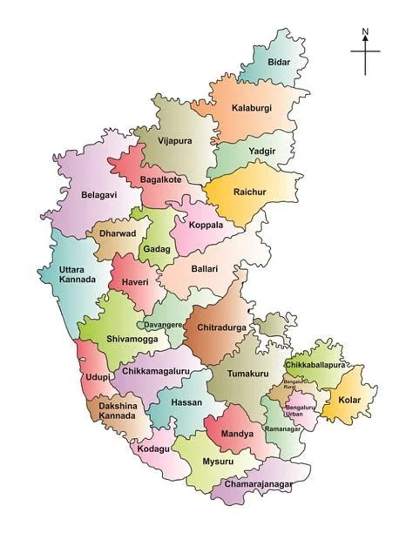 Mapa de Karnataka com Bhuvaneshwari, mapa Papel de parede de celular HD